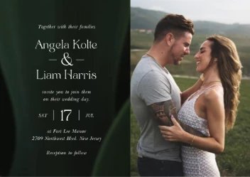 Dark Leaves Photo Invitations
