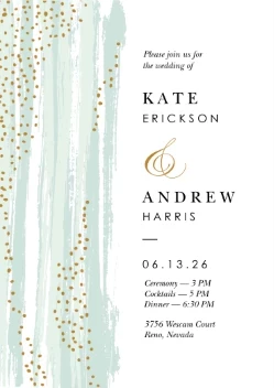 Paint and Gold Dots Invitation