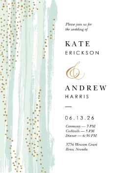 Paint and Gold Dots Invitation