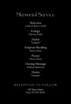 Elegant Modern Memorial Program