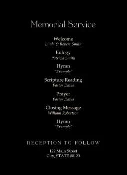Elegant Modern Memorial Program