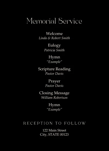 Elegant Modern Memorial Program