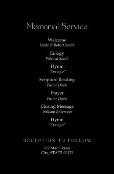 Elegant Modern Memorial Program