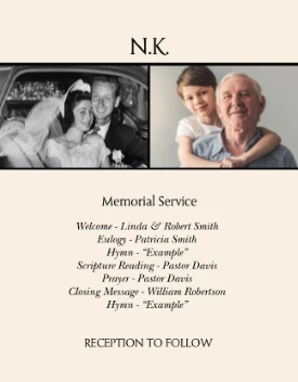 Monogram Collage Memorial Program