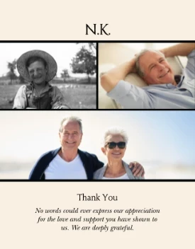 Monogram Collage Memorial Thanks