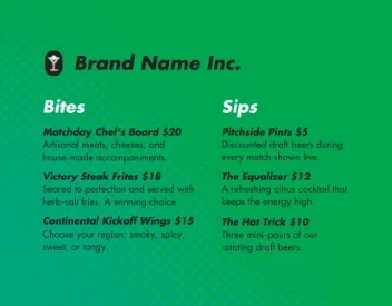 Bright Gradient Soccer Menu