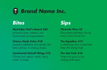 Bright Gradient Soccer Menu