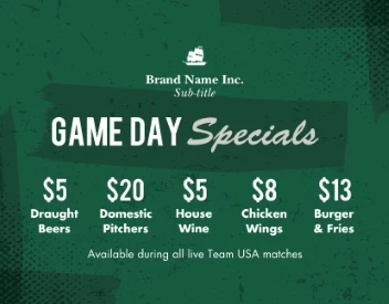 Game Day Distressed Menu