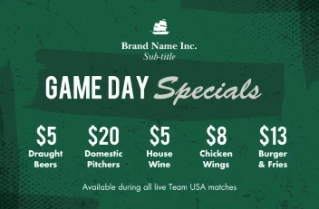 Game Day Distressed Menu