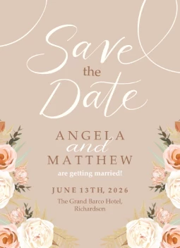 Floral Swirl Save the Date