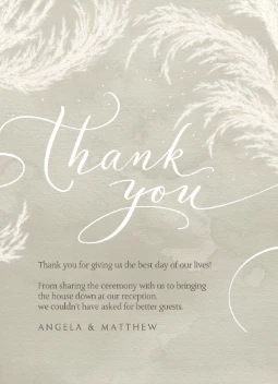 Pampas Grass Watercolor Thank You