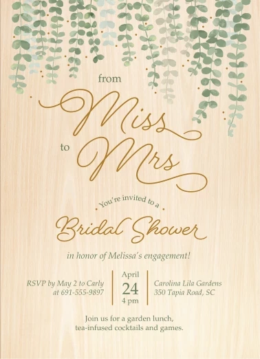 Miss to Mrs Hanging Vines