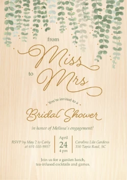 Miss to Mrs Hanging Vines