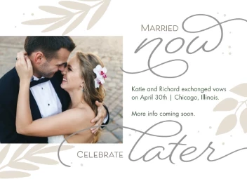 Married Now Celebrate Later