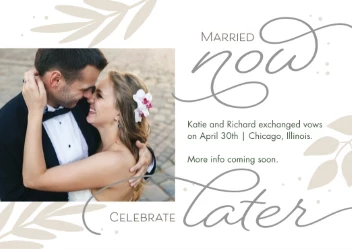 Married Now Celebrate Later