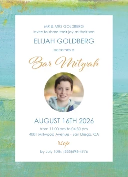 Classic Watercolor Bar Mitzvah