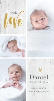 Wood Collage Leaves Baby