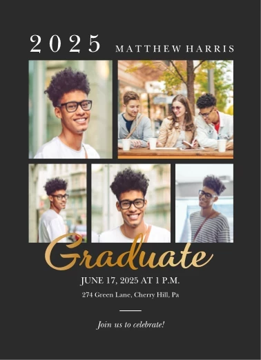 Multiphoto Golden Font Invite