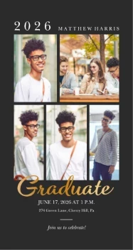 Multiphoto Golden Font Invite