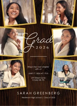 Wood Photo Border Invite