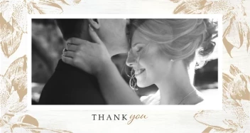 Brushed Wood Flowers Thank You