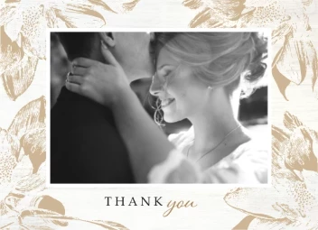 Brushed Wood Flowers Thank You