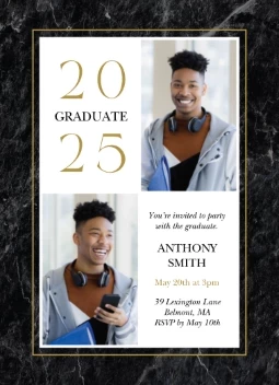 Marble Type Border Invite