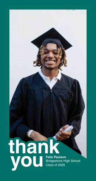 Thank You Block Letters Grad