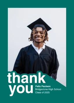 Thank You Block Letters Grad