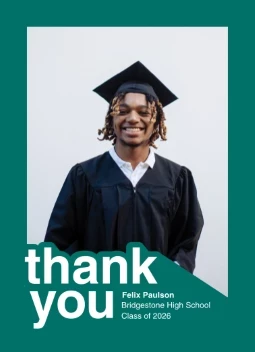 Thank You Block Letters Grad
