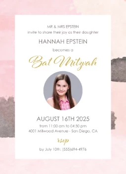 Classic Watercolor Bat Mitzvah