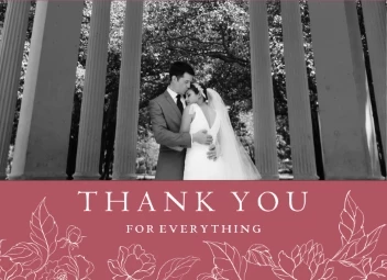 Outlined Flowers Thank You