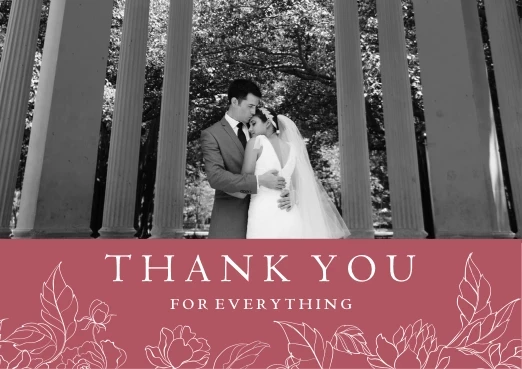 Outlined Flowers Thank You