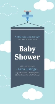 Plane Banner Shower Boy