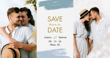 Brushed Paint Save The Date