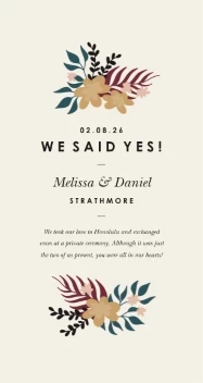 Floral Illustration Wedding Announcement