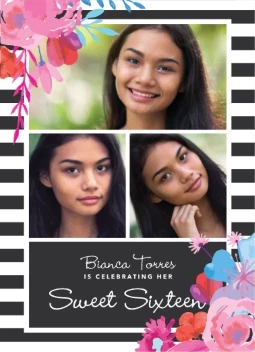 Flowers Lines Sweet 16