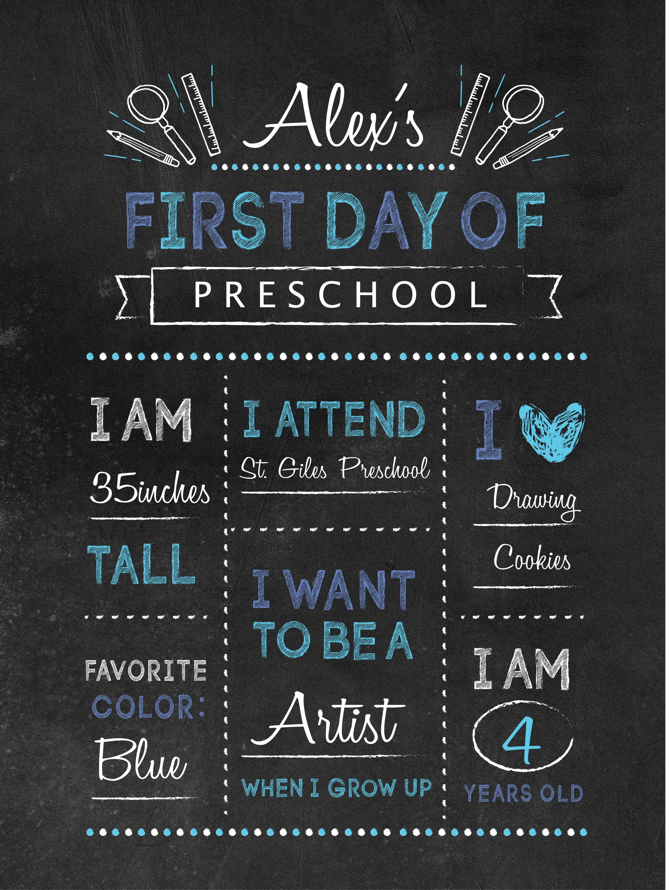 Chalkboard First Day