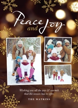 Peace and Joy Metallic Snowflakes