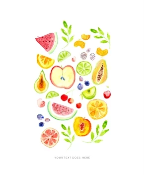 Watercolor Fruits