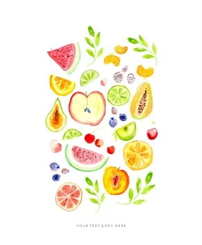 Watercolor Fruits