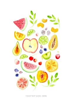 Watercolor Fruits