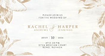 Brushed Wood Flowers Invitation