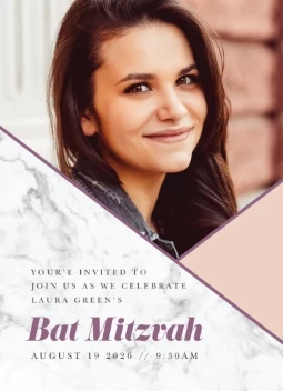 Bat Mitzvah Pink Marble