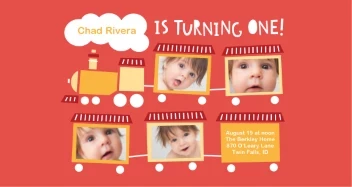 Cute Train Illustration Birthday