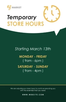 Temp Store Hours