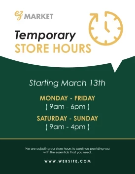 Temp Store Hours