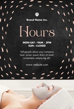 Operating Hours Spa Chalkboard
