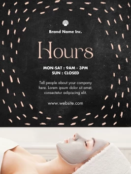 Operating Hours Spa Chalkboard