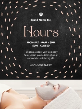 Operating Hours Spa Chalkboard